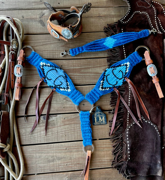 Custom breast collar with fringe + wither strap