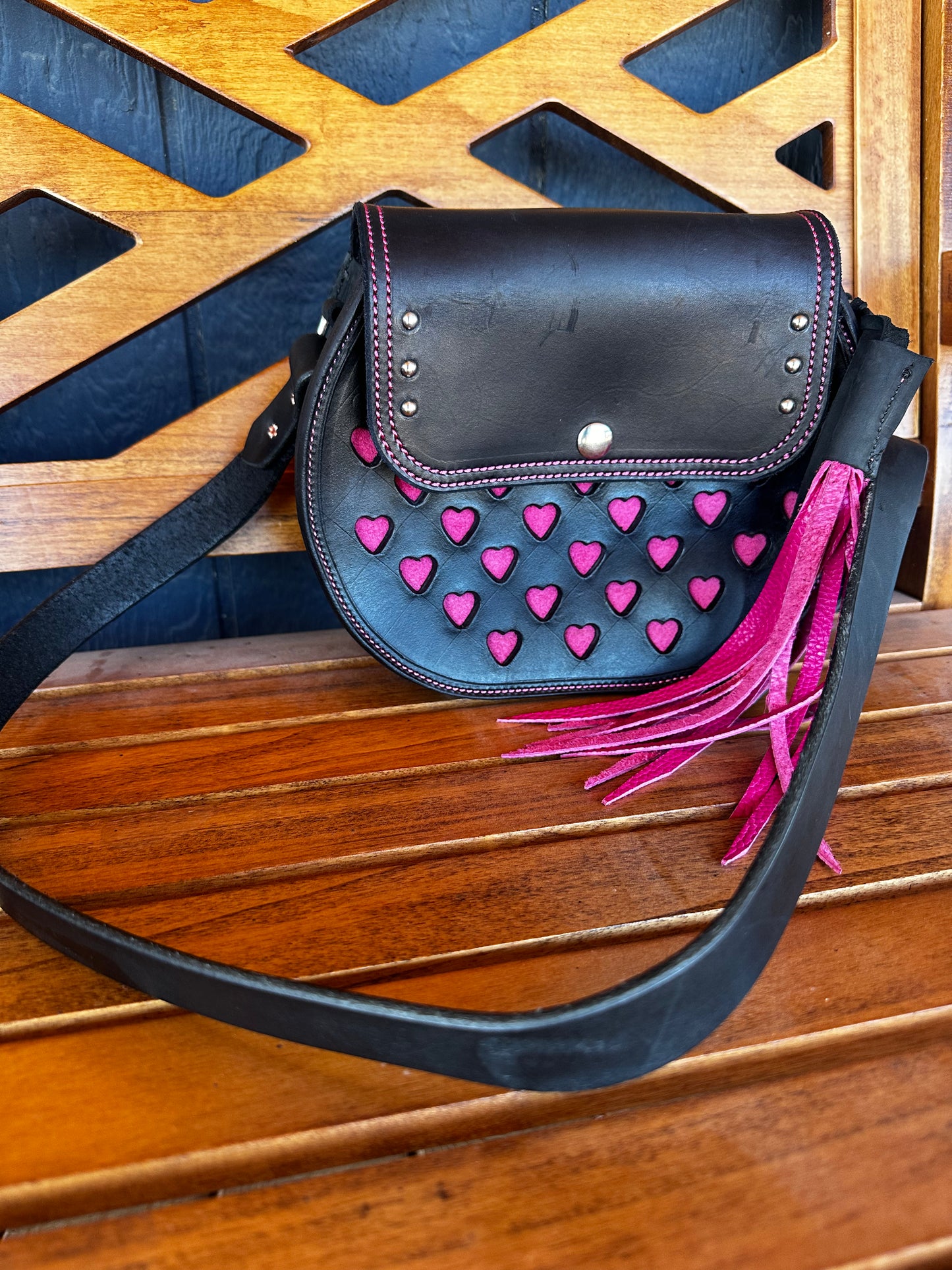 Pink hearts purse